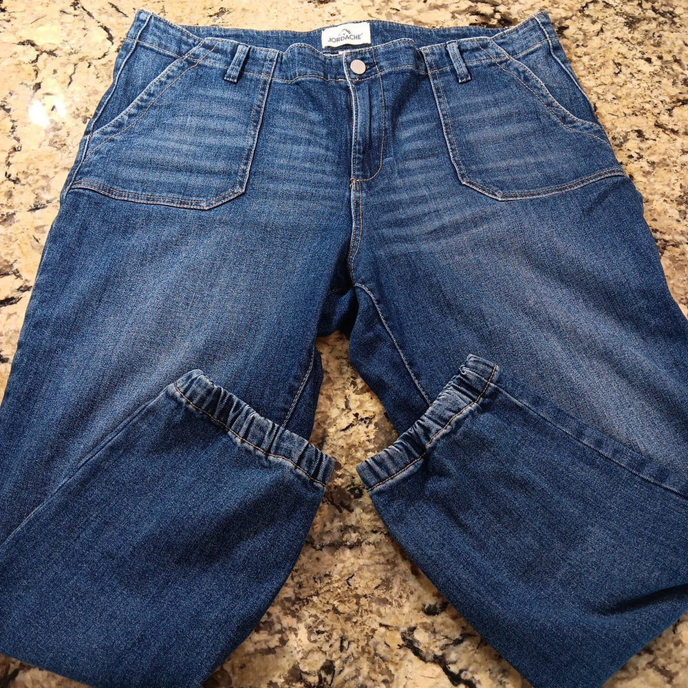 Size 16 X 24 Jordache Capri Stretch High Rise Womens Blue Jeans